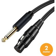 Drivv. Premium XLR Cable - XLR femelle vers jack 6,35 mm mâle - Jack stéréo - 2 mètres