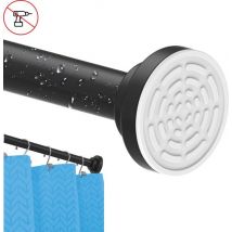 Tringle à rideaux - Noir - 130 à 240 cm - Pas de perçage - Tringle - Extensible - Tringle à rideaux complète - Autocollante