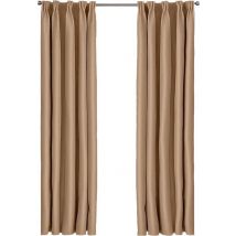 Larson - Rideau occultant uni de luxe - avec crochets - 3m x 2,5m - Taupe foncé