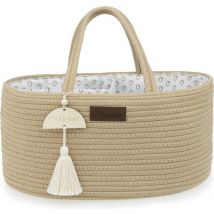 Yunioo Sac à couches et panier à langer │ Panier à couches pour accessoires de chambre de bébé │ Organisateur de couches │ Panier de rangement pour chambre de bébé │ Cadeau de maternité douche de bébé │Corbeille à jouets │ Crème