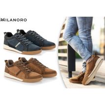 Milanoro - Baskets confortables pour homme - Cognac - Taille 43