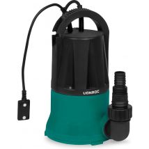 VONROC Pompe submersible / pompe d'aspiration de surface / pompe à franges - jusqu'à 1mm avec interrupteur sensoriel - 400W - 6000l/h - Pour eau propre