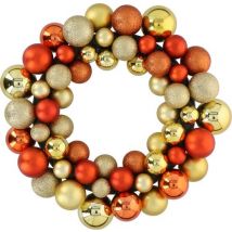 Cadeaux de Noël Couronne de Noël - Ø 36 cm - 55 boules - Cuivre/Brun - PVC