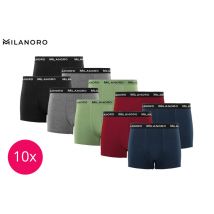 Milanoro 10 paquets de caleçons - assortiment foncé L