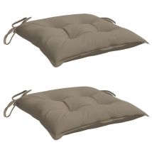 VidaXL Jeu de 2 coussins de chaise de jardin - 40 x 40 x 7 cm - Taupe