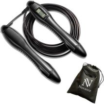 Nuvance - Corde à sauter sportive professionnelle avec compteur - réglable - adultes et enfants - Corde à sauter - Speedrope