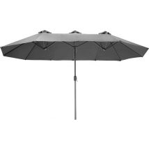 tectake® - Parasol double Silia - Parasol de terrasse - Parasol XXL - gris - 404256
