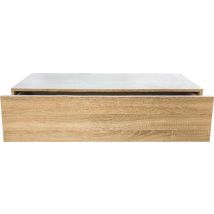 Armoire flottante pour couloir - armoire suspendue pour buffet - 100 cm de large - brun clair