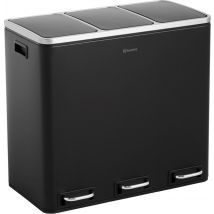 Poubelle de tri sélectif - Homra SPARQ - 3 x 18 L de capacité - 54 L - Blanc - acier inoxydable