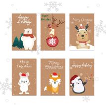 Giftmas Cartes de Noël - Cartes de vœux - 36 pièces - Avec enveloppes et autocollants - 10x15cm