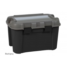 Keter Boîte de rangement Totem - 60L - Noir / Gris - Empilable - Couvercle inclus