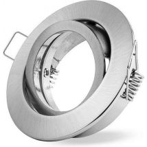 Ledmaxx Downlight rond en fer brossé à baïonnette inclinable pour GU10 | taille de coupe 68mm