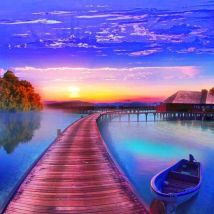 Rubye® Peinture au diamant adultes - Peinture au diamant enfants - Peinture au diamant paquet complet - Paysage marin - 35x35cm