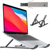 LURK® Laptop Stand - Support pour ordinateur portable en aluminium - Réglable et pliable - Ergonomique - 6 angles de réglage