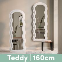 Nolt Teddy Passport Mirror - Miroir sur pied - Miroir mural suspendu - Miroir de maquillage - 160 x 60 cm - Crème