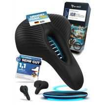 MIVELO Comfort Pro Bicycle Saddle - Ergonomique et confortable avec mousse à mémoire de forme - 100% étanche - Universelle - Noire