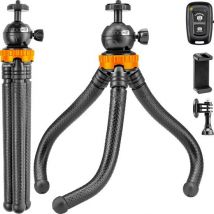 Studio ME Phone Tripod - 25 cm - Tripod Smartphone - Flexible - Camera Tripod - Black - Gorillapod - Phone Holder - Incl. Bluetooth Remote Control - Tripod Iphone - Tripod Phone
