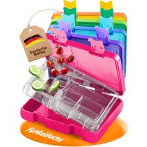 Funkelfuchs® - Lunchbox pour enfants avec compartiments - 800ml, rose - Lunchbox moonlight, large - Boîte à snacks, boîte à snacks, boîte à lunch, boîte à repas, boîte à bento pour enfants - pour l'école, la garderie et le jardin d'enfants