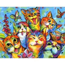 Peinture sur chiffres chatons - 40x50 cm