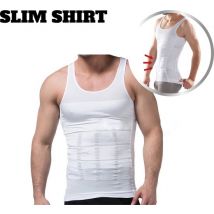 Slim Shirt homme - Gilet correcteur de silhouette pour homme - blanc - taille XL