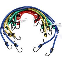 Deuba Rubber Luggage Spider- 12 Pieces with Hooks 30-95 cm x 8 mm Ø