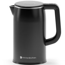 Bouilloire électrique 1.7L - KitchenBrothers - Avec contrôle de la température - 1800W - acier inoxydable - Noir