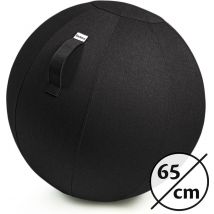 Ballon de Yoga - Backerz® - Boules d’Assise avec Housse - 65 cm - Chaise de Bureau Ergonomique - Lin Anthracite - Noir