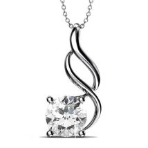 Yolora Collier pour femme avec pendentif en cristal Kalpa Camaka - Couleur argent - Plaqué or blanc 18K - Emballé - Cadeau de fête des mères