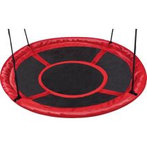 Balançoire à litière - Balançoire à vaisselle extérieure - Ø110cm - Capacité de charge de 150 KG - Balançoire ronde - Noir/Rouge