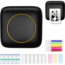 Gatson Mini Printer - Comprend 14 rouleaux de papier (autocollant, normal et couleur) + 5 stylos - Mini imprimante pour mobile - Imprimante de poche - Imprimante photo mobile