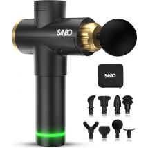 Sanbo Massage gun Elite - Massage sportif et relaxant - Noir/Or - Professionnel 30 étapes - Avec étui - Avec APP - Pistolet de massage - Appareil de massage - Fitness