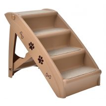 Coast Pet stairs with 4 steps portable climbing ladder safe hundred slope 62.5 x 38 x 49 cm brown