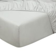 Drap-housse de luxe King - 100% coton - 300 TC top quality - 140x200 - gris clair