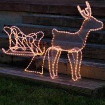 Décoration de Noël - Renne avec traîneau - 60 x 28 x 77 cm