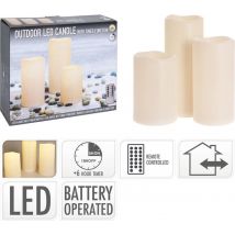 LED kaarsen - 3 stuks - Met timer - Geschikt voor buiten