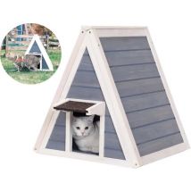 Dutchwide Maison pour chat - Pour l'extérieur - Coop - Bois - Coussin doux inclus - Plastique