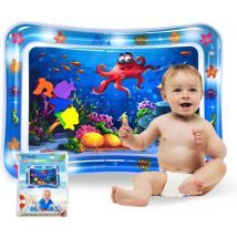 Tenify Waterspeelmat - Watermat - Speelkleed - Opblaasbaar - Tummy Time - Baby Speelgoed 0 Jaar - Kraamcadeau - Blauw