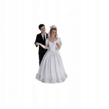 Couple de mariés - Figurine - Fait à la main - Polystone - 29cm de haut