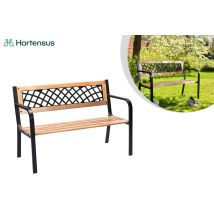 Banc de jardin en bois Hortensus avec structure en métal