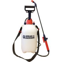 Spear & Jackson Pulvérisateur à pression 5 litres - Pulvérisateur à pression - Désherbant - Pulvérisateur - Pulvérisateurs à pression - Pulvérisateur à pression résistant à l'acide - Pulvérisateur à pression acide