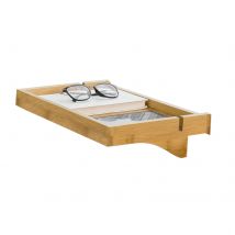 SoBuy NKD01-N Table de nuit flottante en bambou avec gestion des câbles