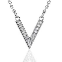 Yolora Ladies Necklace with Pendant - Kalpa Camaka Crystals - Silver - 18K White Gold Plated - Women's Necklace Silver - Jewellery - Necklace - Luxury Gift Box - Gift Box - Exclusive Gift Box - Beautiful Gift Packaging