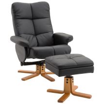 HOMdotCOM Fauteuil de relaxation avec fonction d'assise et de couchage - Noir - 80x99cm