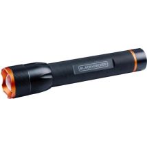 BLACK+DECKER Lampe de poche LED 350 Lumen - 6W - 200M de portée - 3 modes d'éclairage : Haut, Bas, Pulsation - Noir/Orange
