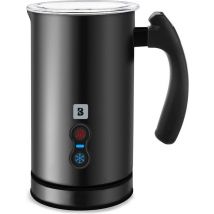 KitchenBrothers Mousseur à lait électrique - Pour Cappuccino et Latte -3 en 1 : mousse chaude ou froide, chauffage - 240 ML - Noir