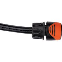 BLACK+DECKER Coupleur de tuyau d'arrosage 1/2'' - Tuyaux d'arrosage ⌀13mm - Arrêt d'eau intégré - Plastique - Noir/ Orange