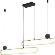 Trio leuchten - Lampe pendante LED - Suspension - 54W - Couleur réglable - Dimmable - Rectangle - Or - Aluminium