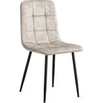 Refurna - Chaise de salle à manger en velours Yerevan - Taupe - Lot de 2