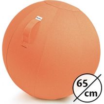 Backerz® Sitting Ball Office and Home 65 CM - Luxury Yoga Ball - Sitting Ball with Sleeve - Ergonomic Office Chair Ball - Linen Orange