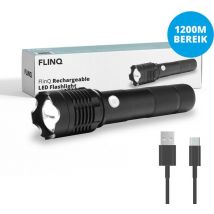 Lampe de poche LED FlinQ - rechargeable et résistante aux éclaboussures - portée 1200m - 1200 lm - 14,2 x 3,4 x 3,4 cm - noire